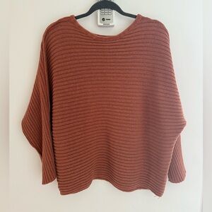 Free People Beach Batwing Terracotta Sweater